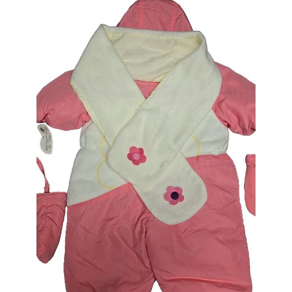 Y2K Baby Beginnings Pink Hooded Snowsuit 6–9M Winter Bunting Outfit NWT - Picture 6 of 7